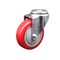 Service Caster 4'' Red Polyurethane Creeper Swivel Bolt Hole Caster CREE-SCC-BH20S414-PPUB-RED - alternate 1
